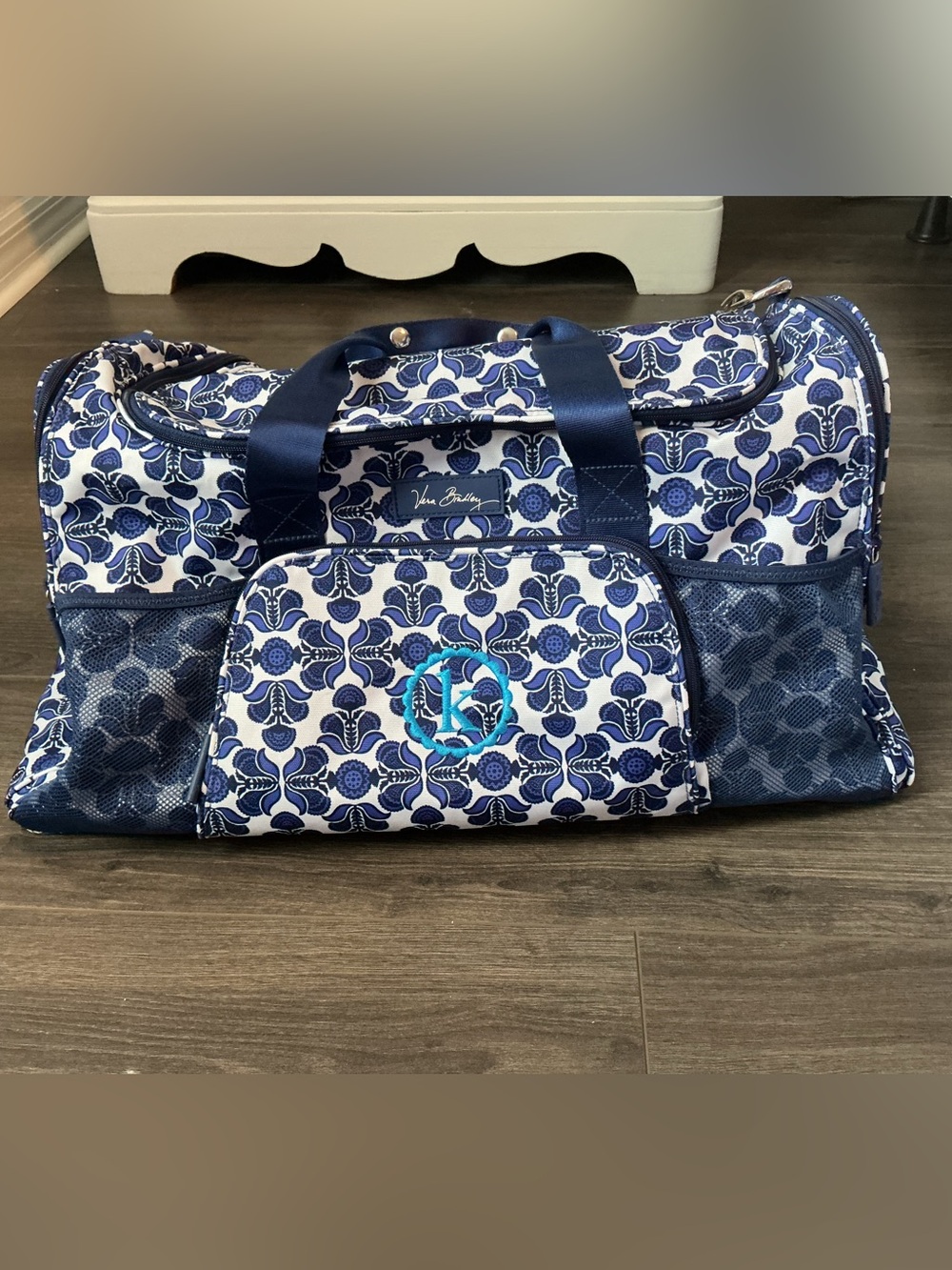 Vera Bradley Blue and White Floral Travel Duffle